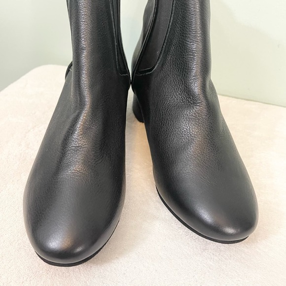 Yosi Samra YS Women's Black Leather Block Heel Penelope Ankle Boots Size 9 NWOT - Picture 3 of 9